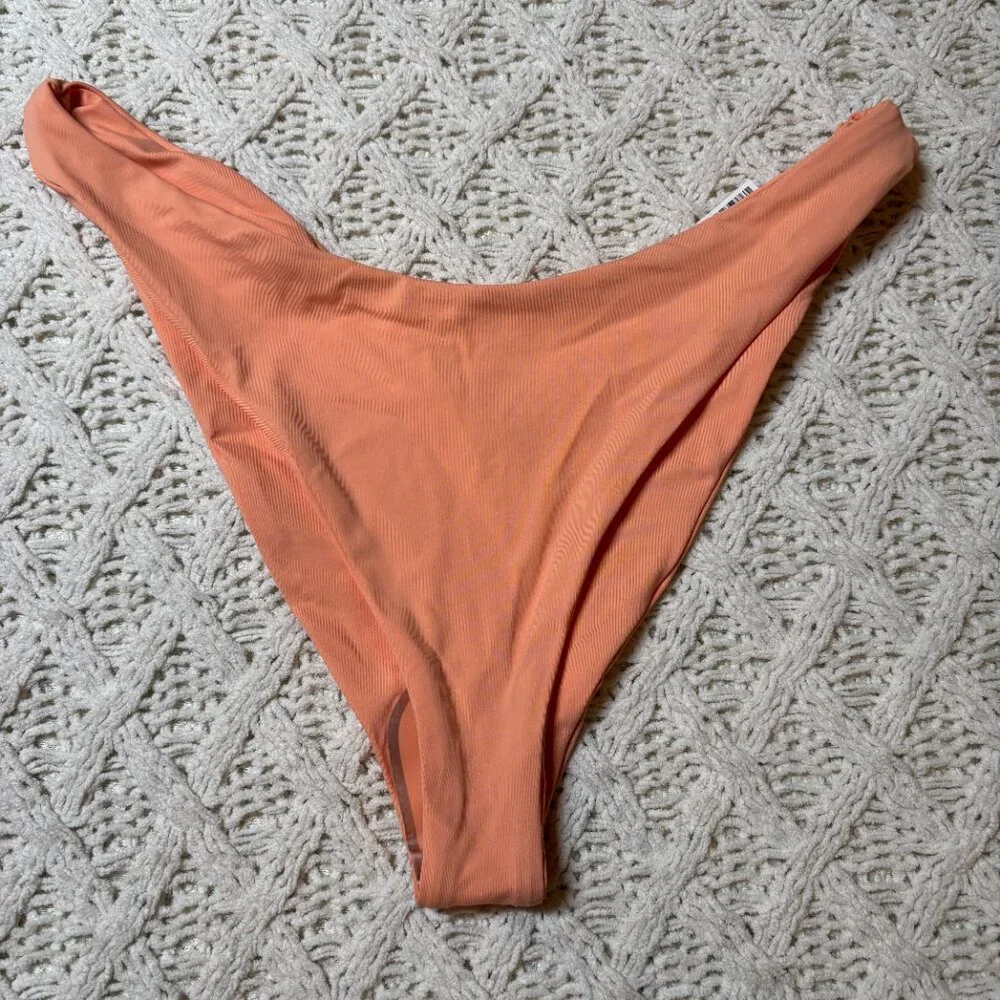 NWT L*Space‎ Classic High-Cut Bikini Bottom Orange Women’s Size XL - NWT